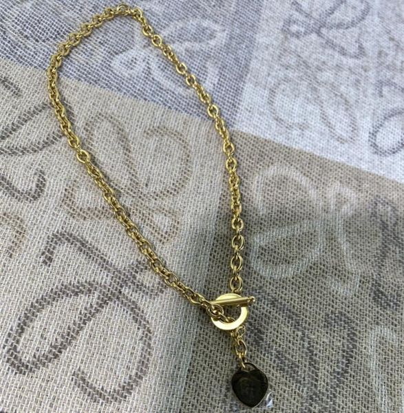 

designer bracelet chain double heart enamel necklace luxury jewelry female new send girlfriend valentine's day jewelry necklace pendant, Silver
