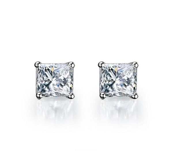 

luxury 10 ct each wedding earrings princess cut synthetic diamond earrings for women 18k white gold plated solid silver pt950 sta7810649