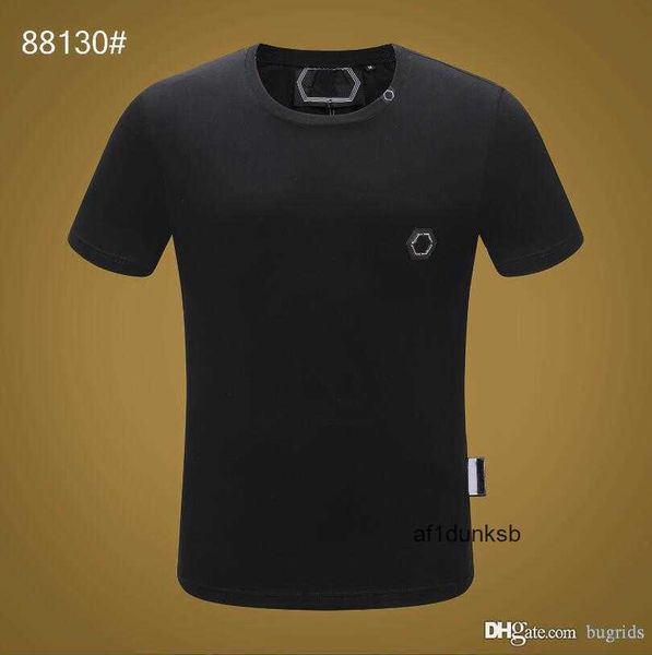 

m-xxxl plein philipps pp men's streetwear t-shirt summer rhinestone short sleeve round neck shirt tee skulls 88130 print wtj, White;black