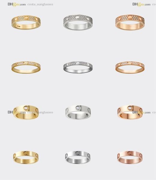 

love ring designer rings carti ring diamondpave wedding band women luxury jewelry titanium steel goldplated never fade not aller3565346, Silver