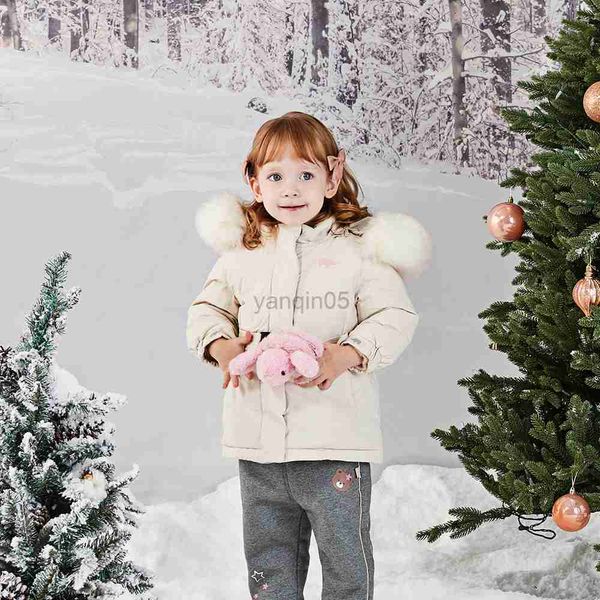 

down coat dave bella winter children's clothing girls duck down jacket fashion hooded kids warm outerwear db4224222 hkd230725, Blue;gray