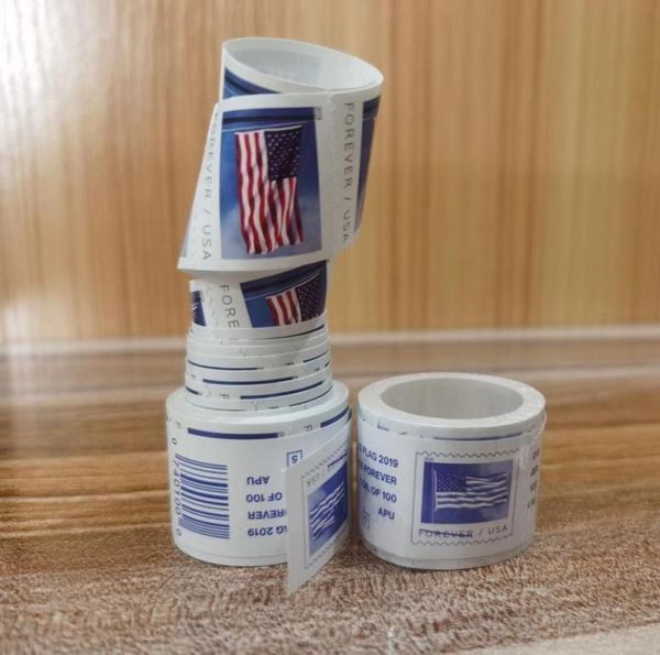 

2022 us flag first class post office mail roll of 100 us patriotism mailing parking envelopes mail wedding engagement office use7717519, Golden;silver