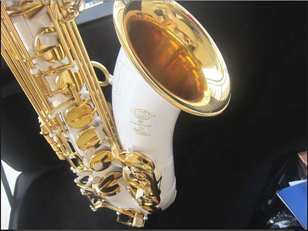 

high-quality tenor saxophone sts-802 b flat musical instrument white saxopfone professional-grade tenor sax with case