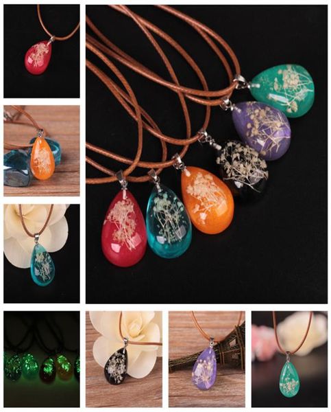 

new styles sell popular euroamerican noctilucent crystal necklace resin drip flower necklace stone pendent jewelry whole 7974972, Silver