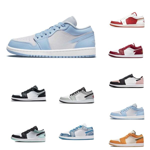 

low running shoes jumpman 1 a 1 j 1 men's women's designer sneakers black white ash smoke ash black ash university blue casual sho