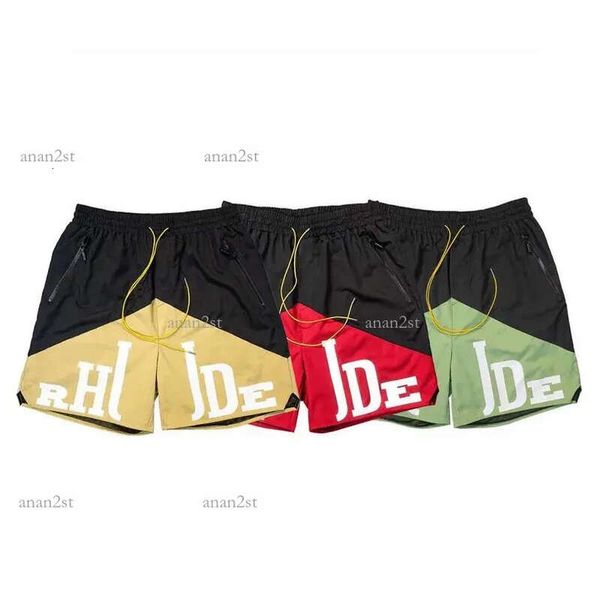 

designer rhude men's shorts summer fashion beach pants men street wear red blue black purple pants mens loose short size03