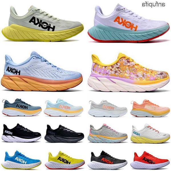

hoka one bondi 8 carbon x2 running shoe clifton 8 training sneakers accepted lifestyle shock absorption highway designer hokas women men sho, Black