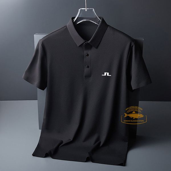 

men's polos j lindeberg golf shirt for men fashion casual short sleeve summer ice silk breathable polo t shirt sports golf 230724, White;black
