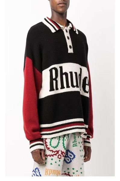 

men's sweaters knitted sweater lapel neck vintage polo shirt long sleeves sweaters heavy weight big tall man pullovers jumper women kni, White;black