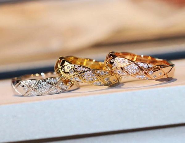 

luxury quality punk band ring with diamond for women wedding jewelry gift in three colors have box ps32023366374, Silver