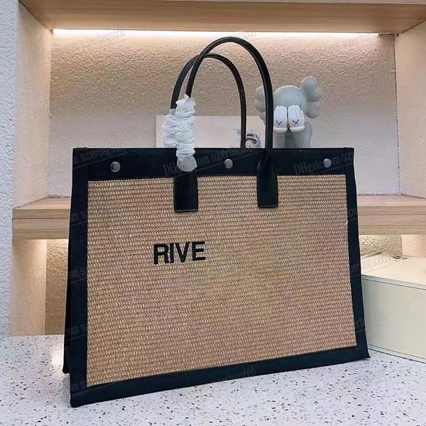 

designer rive gauche beach tote bag women handbag luxury fashion shopping handbags linen large bags travel satchel wallet totes