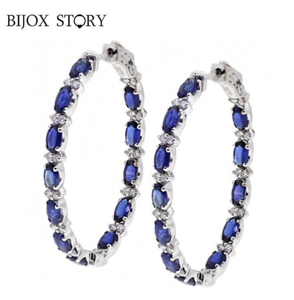 

bijox story elegant drop earrings 925 sterling silver jewelry with sapphire gemstone for female wedding party earring whole2341935