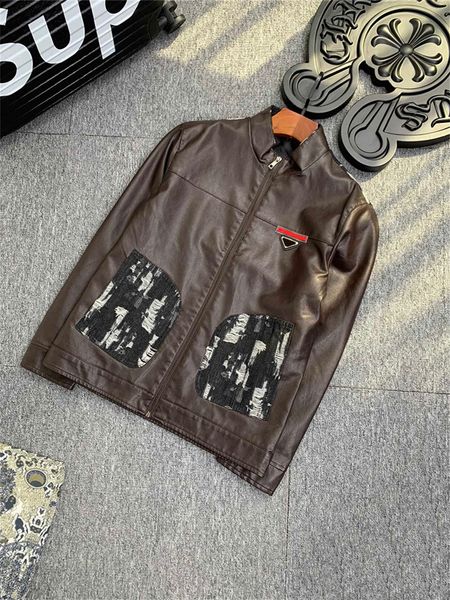 

fashion men's jackets men leather jackets zipper male biker coat flight suit for recreational sport tc03, Black;brown