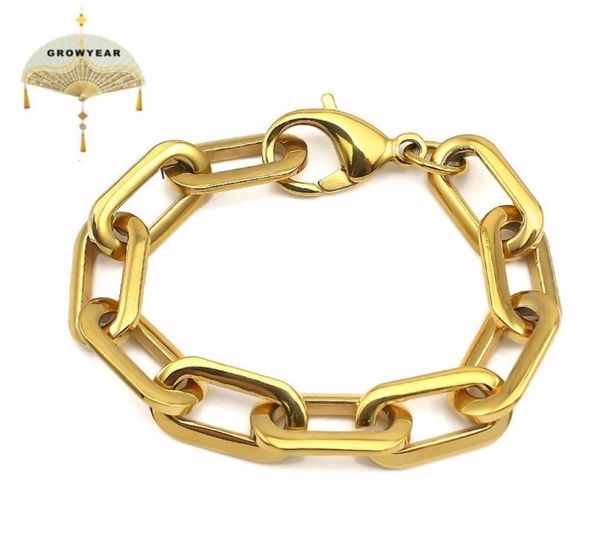 

stainless steel bracelet bangle woman and man jewelry thick rectangle bracelets gold color never fade width 12mm fashion3100667, Black