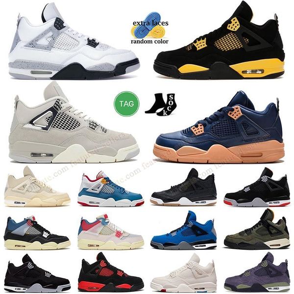 

mens womens basketball shoes 4 jumpman 4s white cement yellow thunder frozen moments columbia ii denim military black pink sneakers outdoor