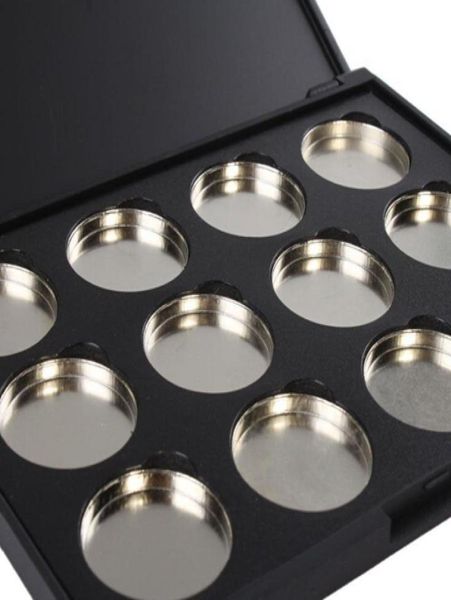 

new arrival whole 10 pack makeup cosmetic empty 12 pcs aluminum magnetic eyeshadow eye shadow pigment pans palette case2650218