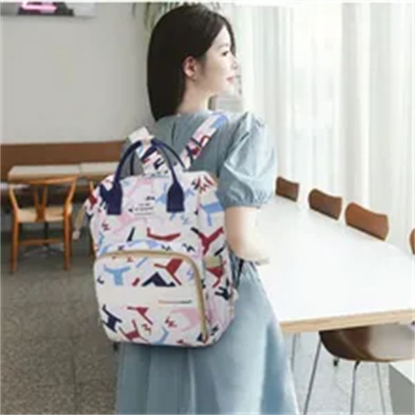 

mommy bag double shoulder bag women's large capacity outdoor mother baby bag spicy mother with baby oxford cloth backpack a3, Black