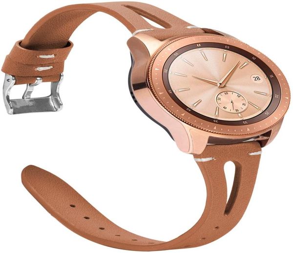 

lady039s genuine leather watch band for samsung galaxy 42mm 46mm wristband replacement compatible with galaxy active9009573, Black;brown