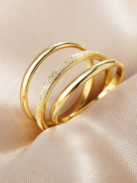 

women's accessories 3pcs/set minimalist ring stainless steel jewelry, Silver