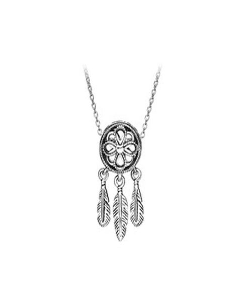 

1pcs dropshipping alloy dreamcatcher pendant necklace fits 45cm+8cm chain women female birthday chirstmas gift n0047615891, Silver