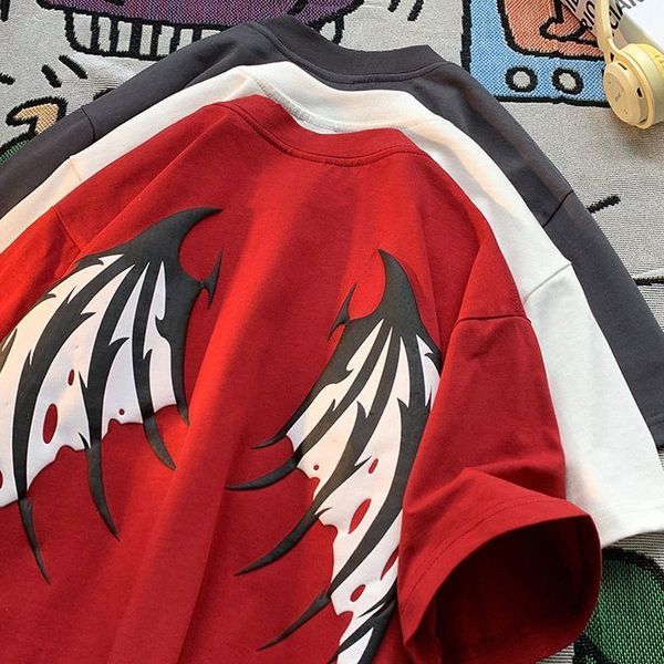 

mens tshirts cotton american hip hop short sleeved t shirt men and women summer high street ins brand loose print round neck couple y2k 2307, White;black