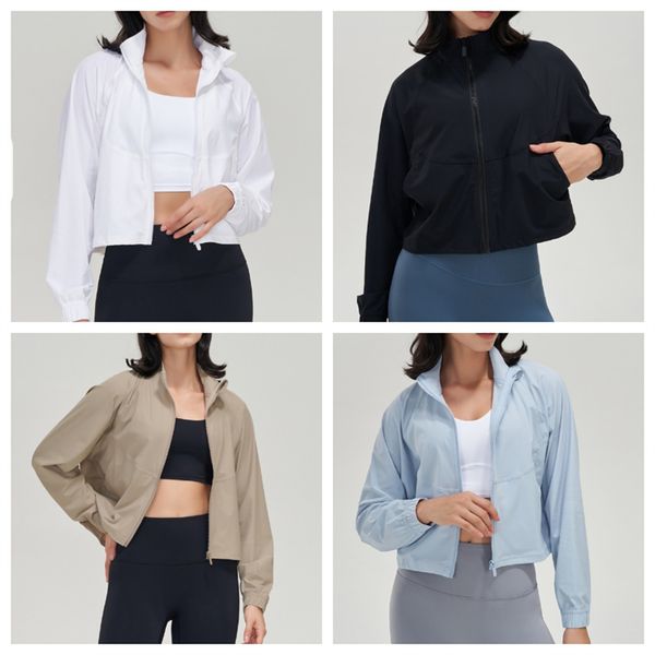 

zipper sports casual fitness suit jacket loose fitting running long sleeved yoga suit sunscreen quick drying top, White;red