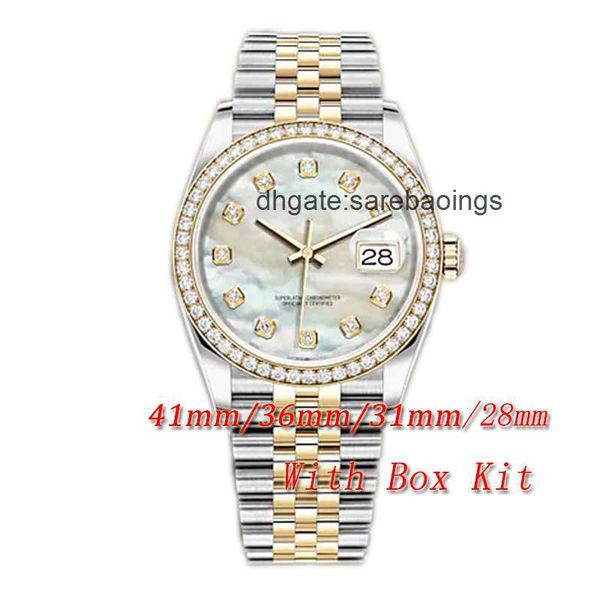 

watchsc - 41mm 36mm movement watch automatic mechanical mens 31mm 28mm quartz womens bezel stainless steel diamond lady waterproof luminous, Slivery;golden