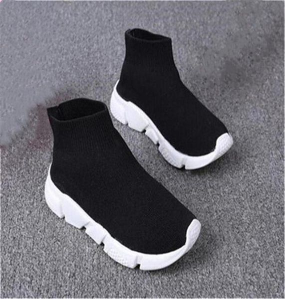 

fashion kids shoes toddler baby sneakers boots designer children running shoe boy girls knitted athletic socks shoes5368631, Black