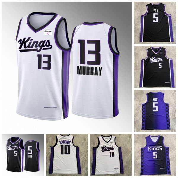 

de'aaron fox''kings"basketball jersey 2023-24 icon association sacramentos king stitched jersey domantas sabonis harriso, Black;red