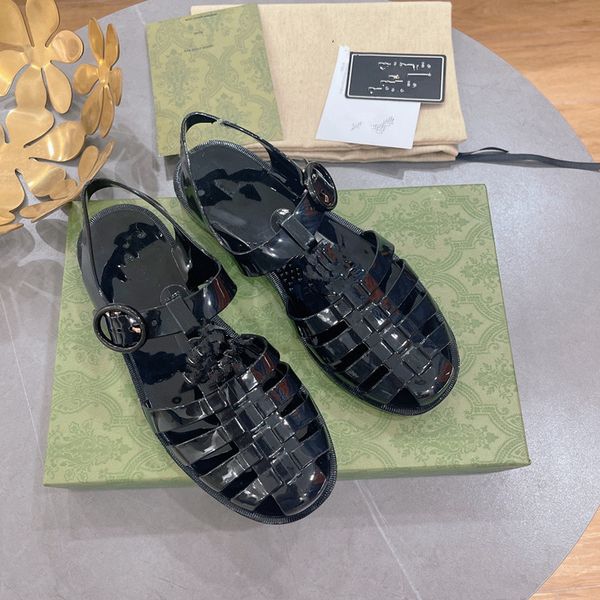 

slipper luxury designer sandal lady slides platform wedge rainbows summer slippers for women men ladies brands rubber women's 0722, Black