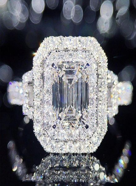 

wedding rings huitan simple square shaped women039s for micro paved shiny cz stone elegant female accessories engagement jewelr7080411, Slivery;golden