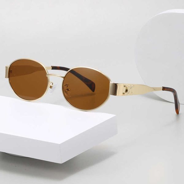 

lisa's same oval metal frame cat's eye sunglasses for men and women 2023 new personalized sunglasses dark green, White;black