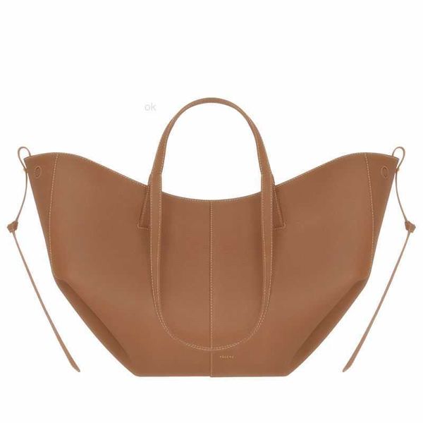 

le cyme mini large tote bag full grain textured leather polene designer magnetic buckle closure women handbags totes