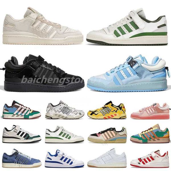 

bad bunny forum 84 low casual outdoor shoes men women buckle cream yellow blue tint easter egg mens trainers sports sneakers size 36-45 b4, Black