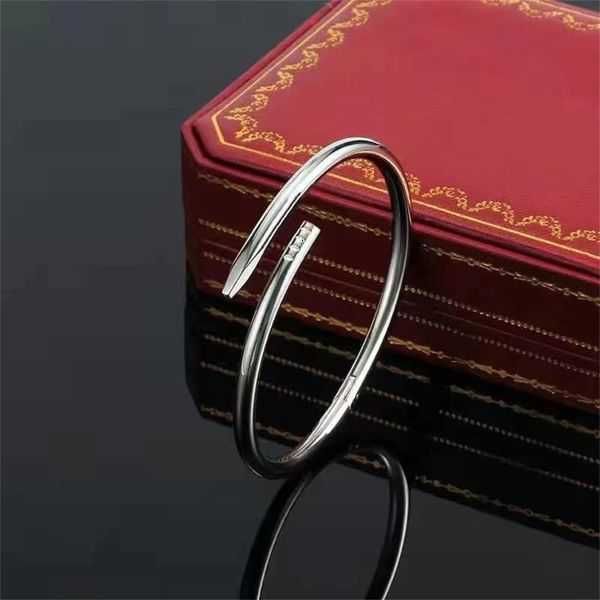 

luxury classic nail bracelet love fashion cuff couple bangle gold jewelry valentine's day giftax14, Black