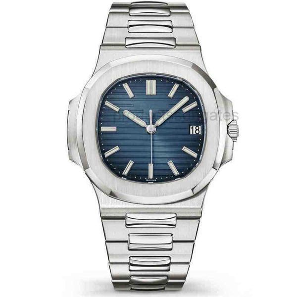 

pak pateks 8.3 3k wristwatches waterproof watch men mechanical automatic watches 5711 movement silver strap blue stainless steel mens 40mm t, Slivery;brown