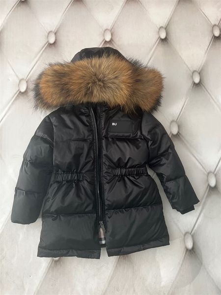 

kids luxury designer white duck down coats winter warm kids girls boys black navy trench jacket children windproof hoodie coat baby clothes, Blue;gray