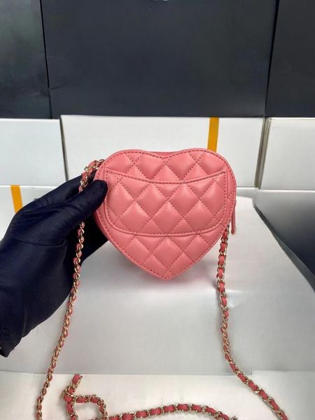 

woman luxury bags handbag cc mini bag crossbody designer bags love shape cc heart bag shoulder bag chain woc handbags genuine leather for fe