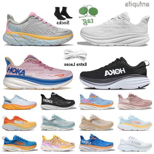 

hoka clifton 9 8 one running shoes hokas bondi 8 carbon 2 women men low mesh trainers triple white black people on cloud kawana sports sneak