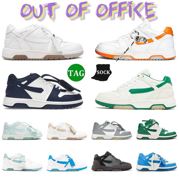 

2023 out of office sneaker designer casual shoes navy blue pink light grey triple white white blue white sand mens womens loafers, Black