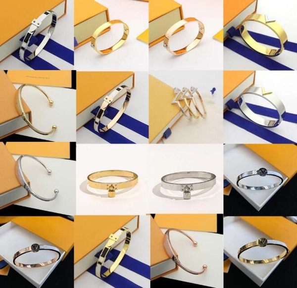 

fashion cuff bracelet vintage 18k gold plated set auger men women bracelet 7 style bangles for party jewelry no box8328483, White