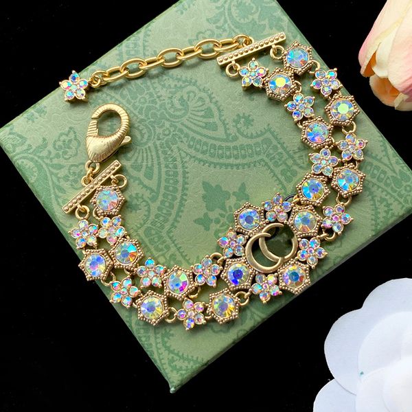 

luxury designer diamond for women bracelet french vintage non fade washable sparkling all diamonds bracelet elegant and versatile, Golden;silver