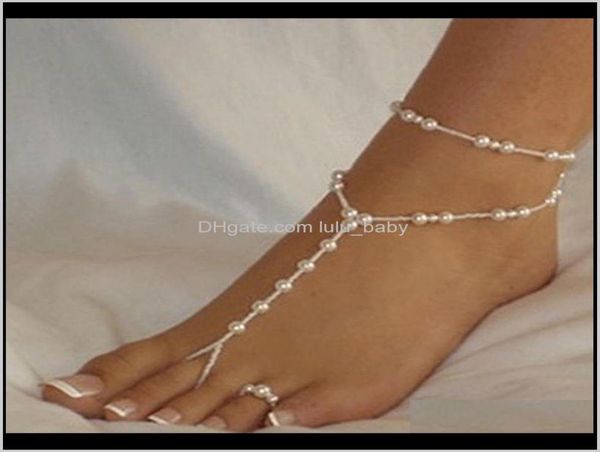 

anklets fashion ankle bracelet beach imitation pearl barefoot sandal anklet for women chain foot jewelry 1yagm ieaof7979728, Red;blue