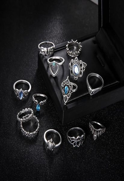 

13pcsset sterling silver fire opal rings natural gemstone moonstone wedding engagement jewelry gift for women6044963, Golden;silver