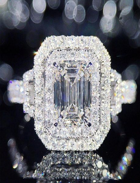 

wedding rings huitan simple square shaped women039s for micro paved shiny cz stone elegant female accessories engagement jewelr3474138, Slivery;golden