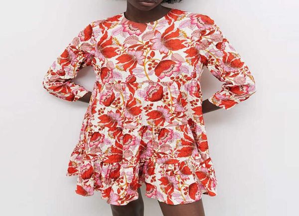 

dress za fashion retro floral print oneck women dress summer casual chic street youth 2106018316173, Black;gray