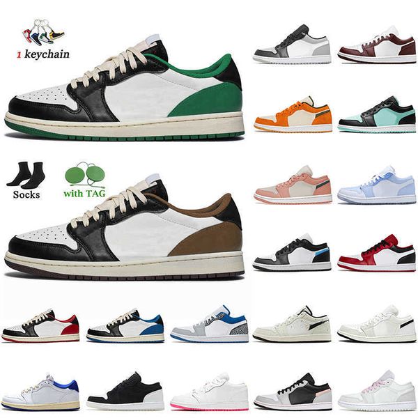 

new jumpman 1 cactus jack dark mocha 1s low basketball shoes black university blue diamond designer sneakers tropical twist grey fog shadow