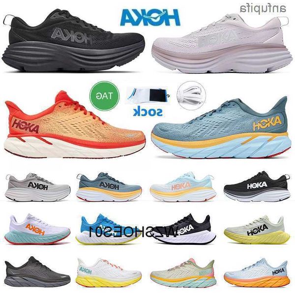 

hoka bondi 8 outdoor shoes hokas one clifton 8 black white shock absorbing road carbon x2 men women running sneakers climbing runner trainer