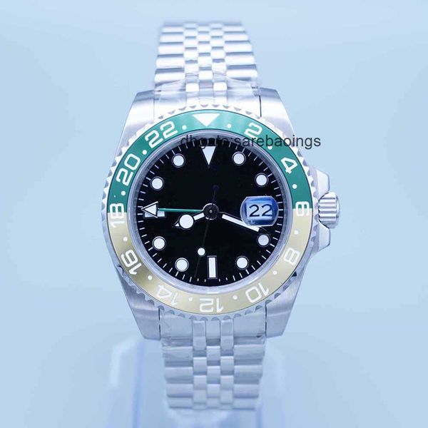 

st9 super u1 men 3866 watch automatic movement gmt ceramic sapphire dial master 2 jubilee bracelet wristwatch mens watches reloj, Slivery;golden