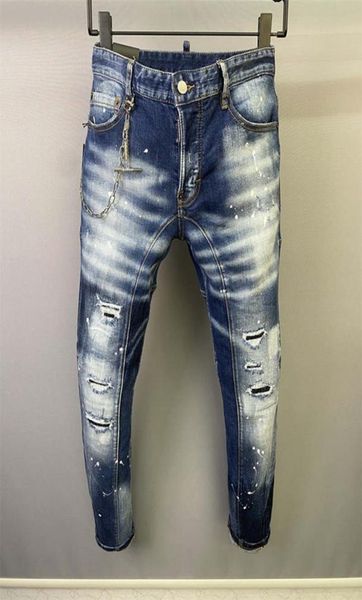 

2021 jeans new mens luxury designer d2 denim jeans holes trousers dsquare biker pants 2a5061658661, Blue